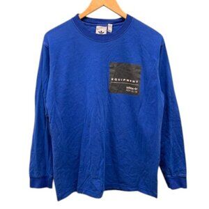 Adidas T-Shirt‎ Men’s Blue EQT Long Sleeve Crew Neck Athletic Street Style L